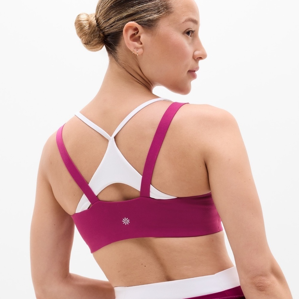 NWOT Athleta Double Up Sports Bra D-DD in Wildberry, size L - Picture 4 of 9